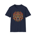 Flaming Pit Bull Face Graphic T‑Shirt