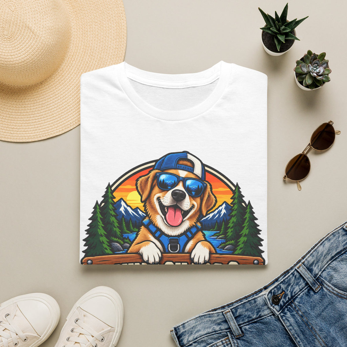 Dog Adventure T-Shirt — "Canine Chaos Co." Cute Hiking Pup Graphic