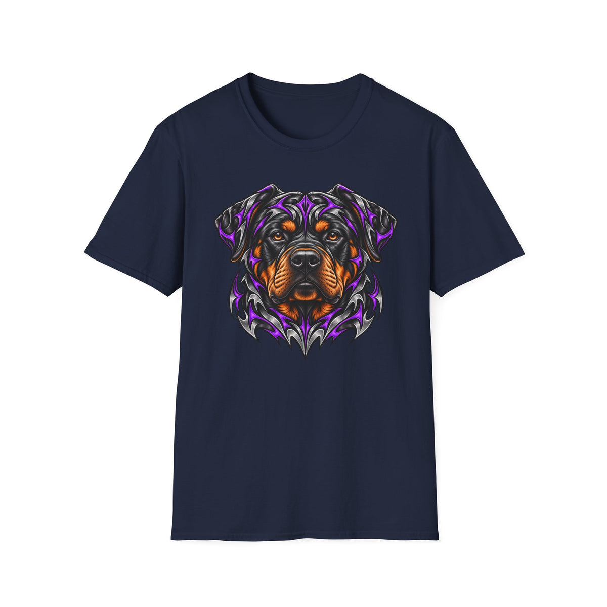 Rottweiler Mandala Tee — Colorful Geometric Dog Portrait T-Shirt