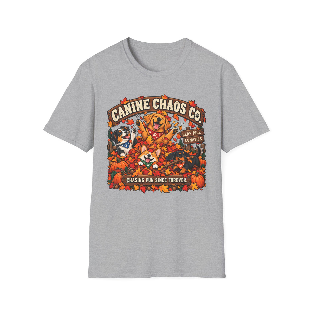 Canine Chaos Co. T-Shirt – Fall Pumpkin Dog Rescue Graphic Tee
