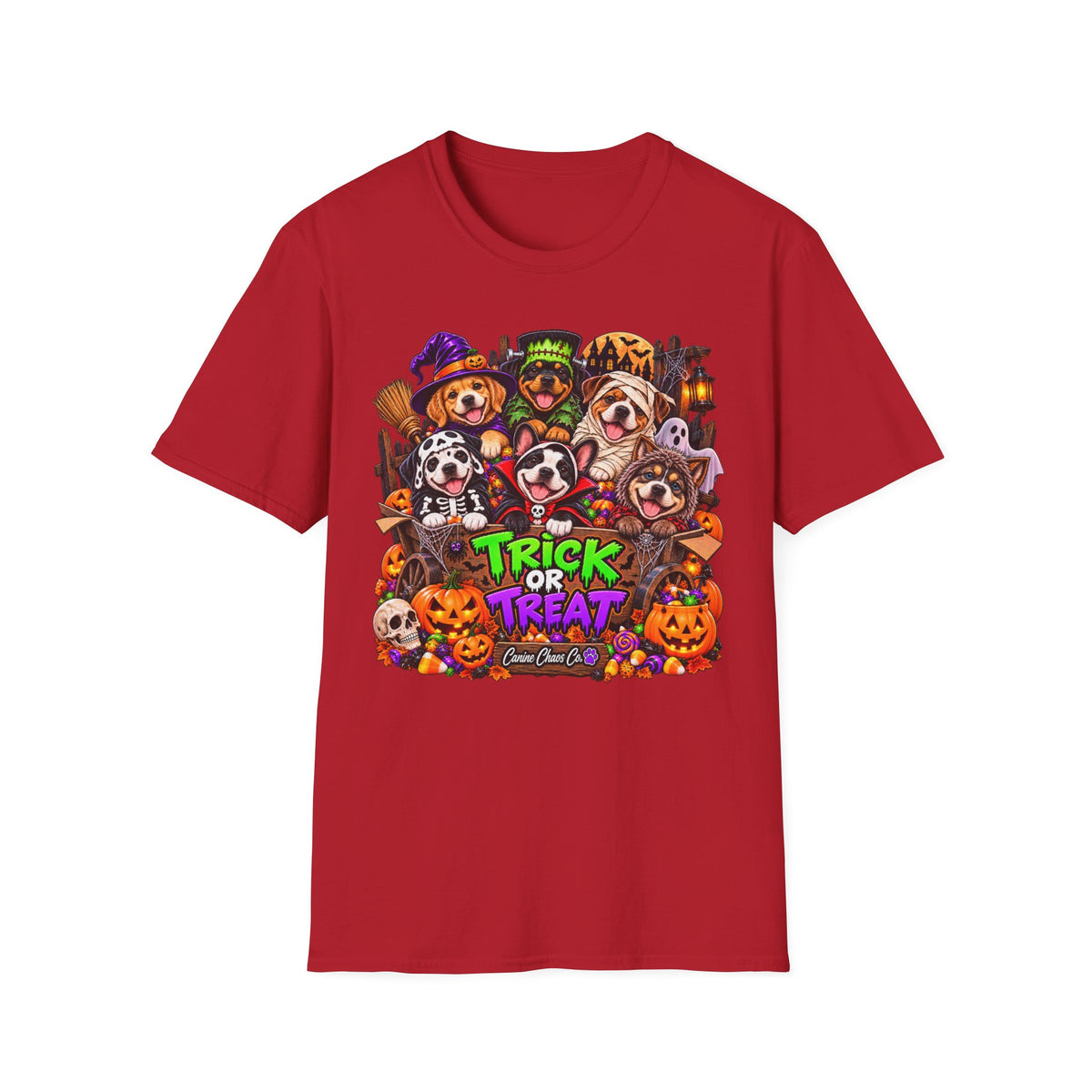 Halloween Dogs Trick or Treat T-Shirt — Cute Puppy Costume Graphic Tee