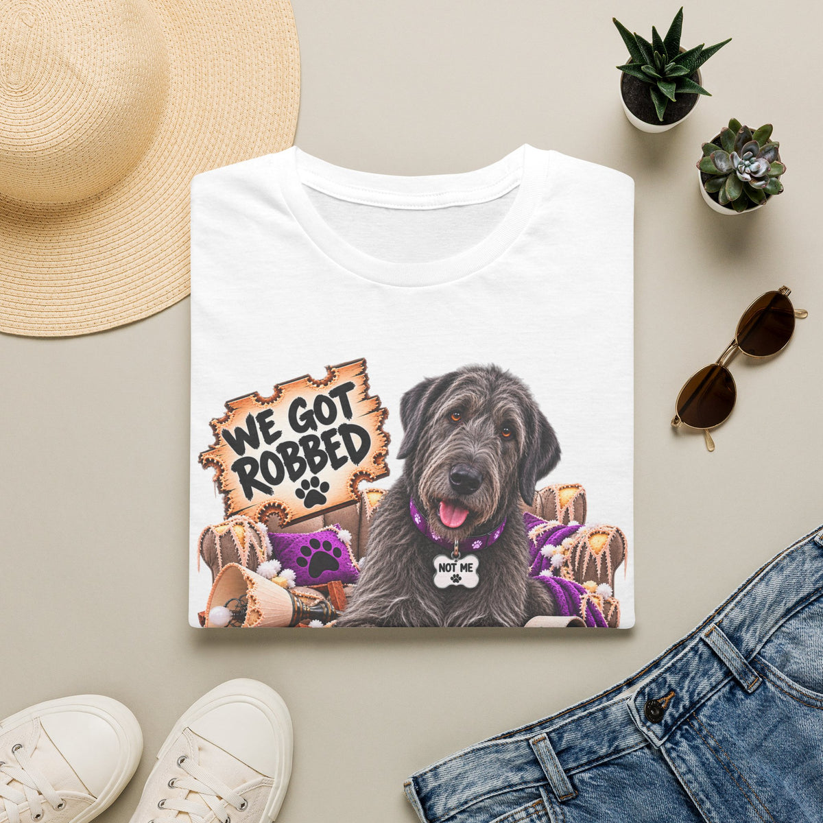 Dog Rescue T-Shirt — "We Got Robbed" Canine Chaos Co. Graphic Tee