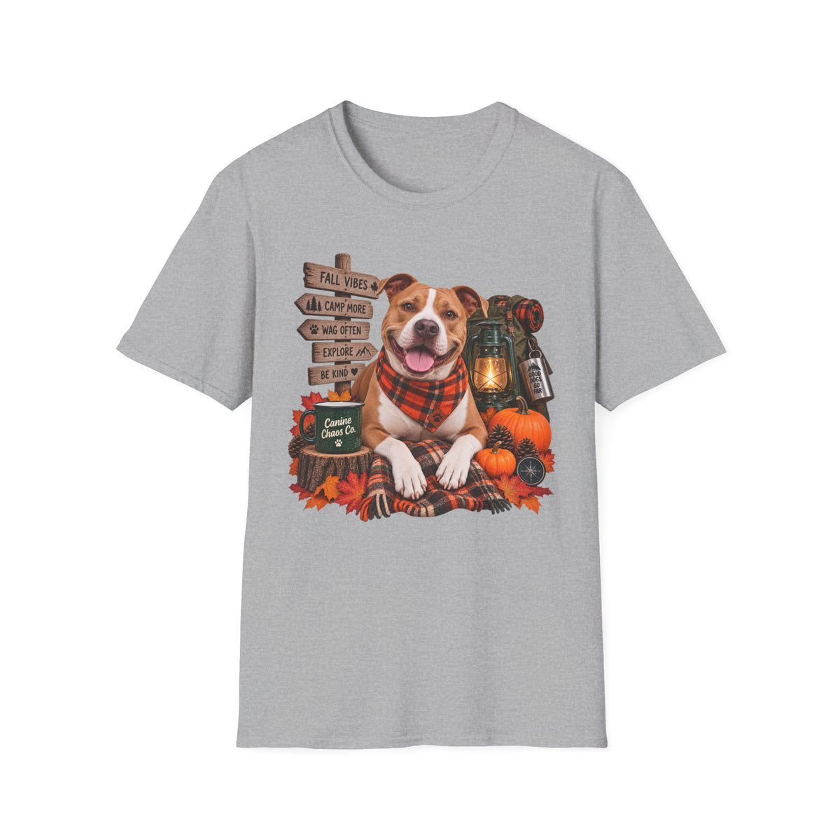 Fall Pit Bull Pumpkin T-Shirt — Autumn Dog Lover Tee