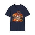 Fall Dog Pumpkin T‑Shirt — 'Canine Chaos Co.' Autumn Wagon Graphic