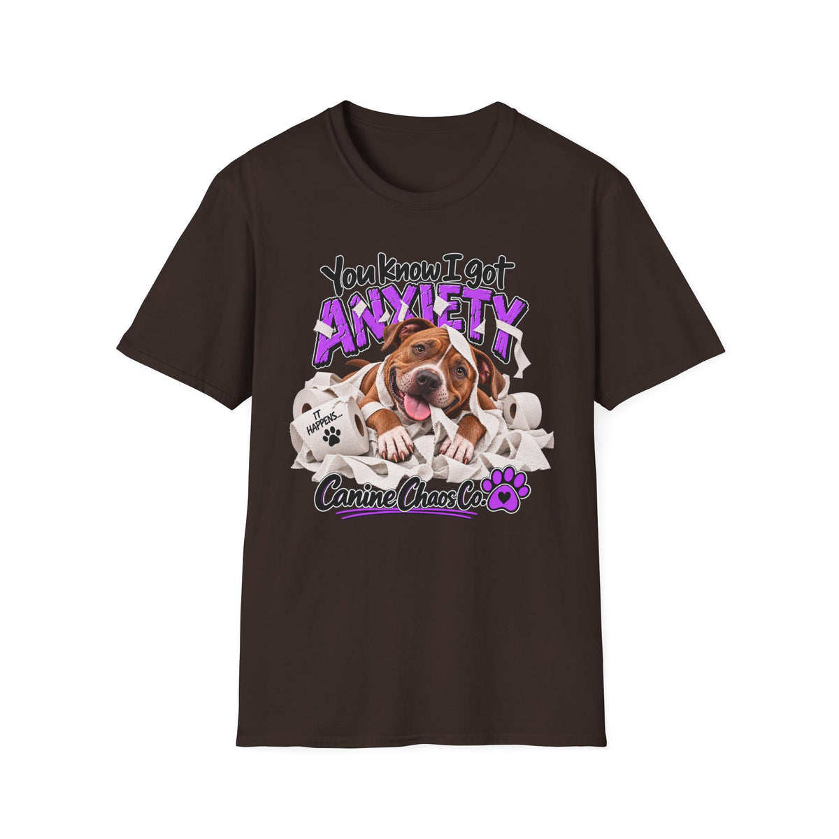 Anxiety Dog T-Shirt — "You Know I Got Anxiety" Cute Pitbull Paw Graphic Tee