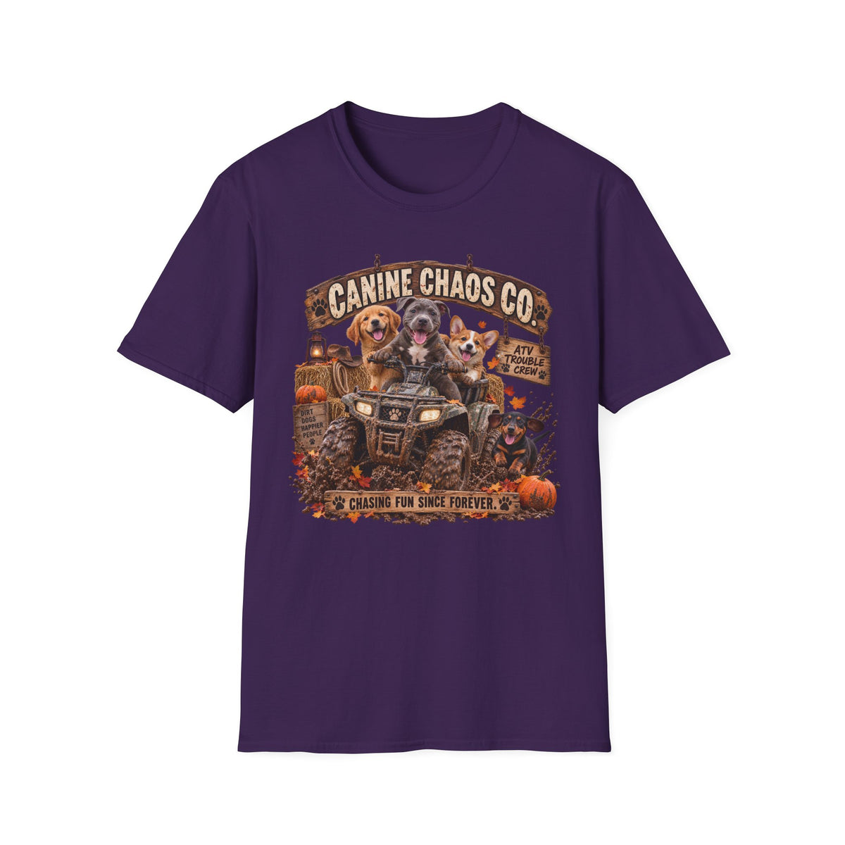 Canine Chaos Co. ATV Dogs T-Shirt – Funny Halloween Dog Lover Tee