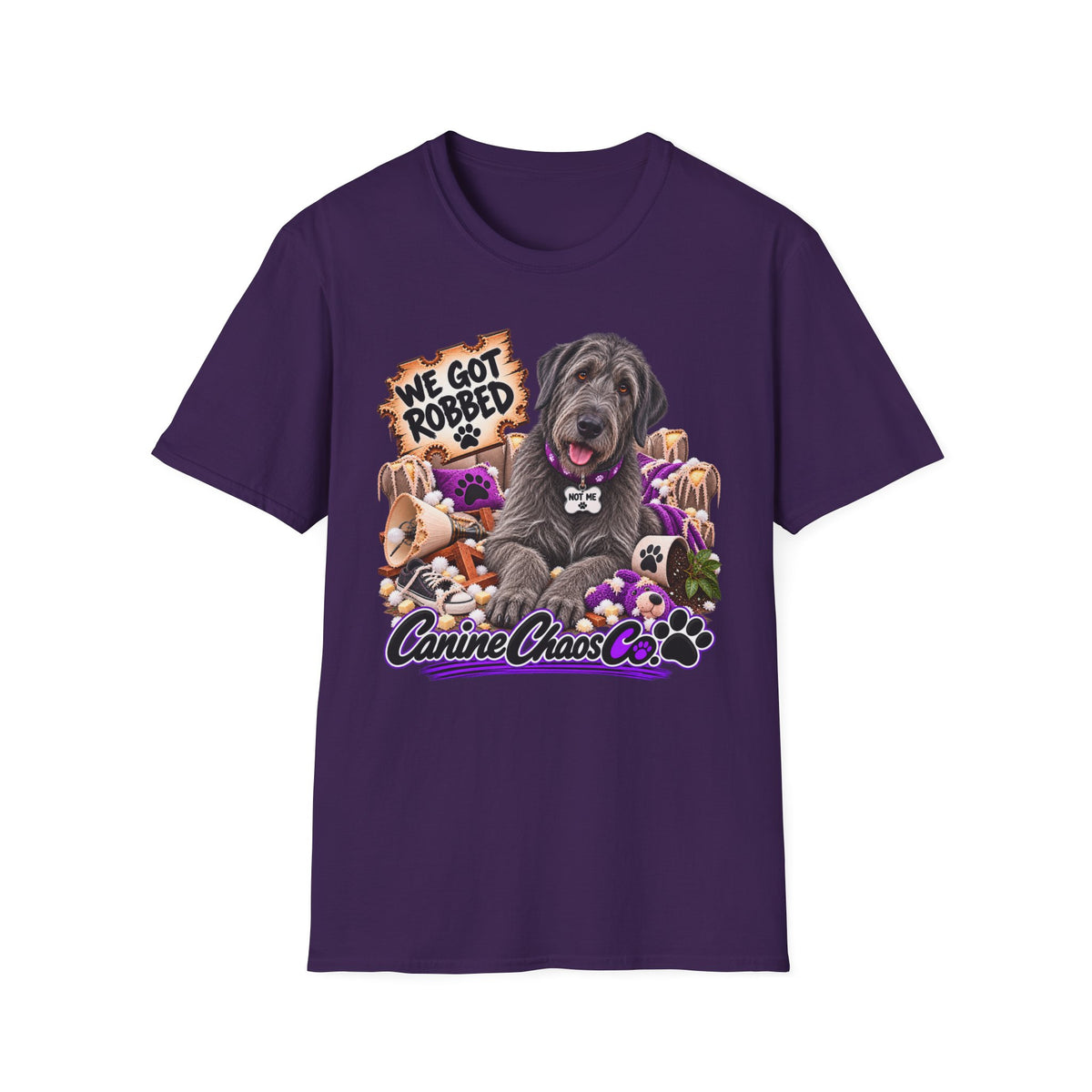 Dog Rescue T-Shirt — "We Got Robbed" Canine Chaos Co. Graphic Tee