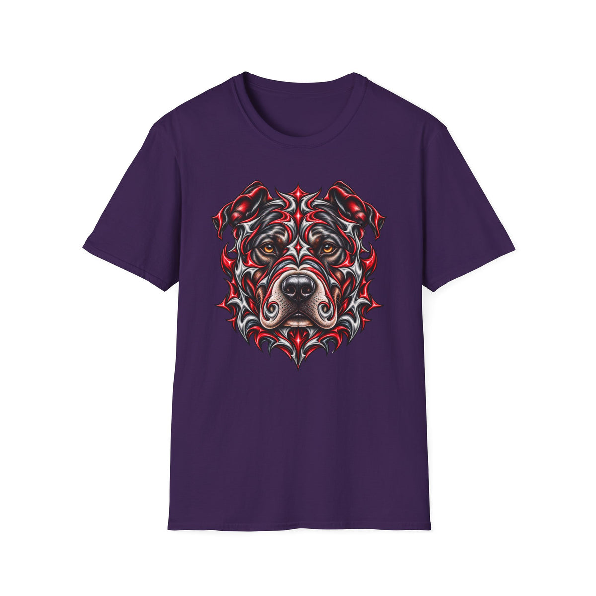 Tribal Red & Black Dog Face T-Shirt