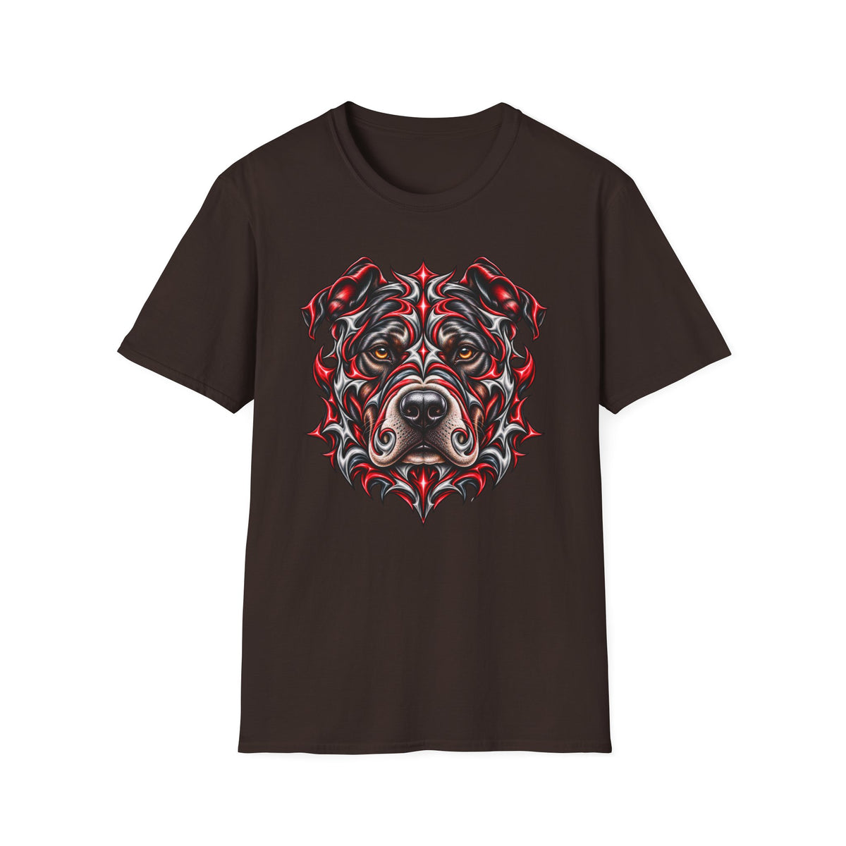 Tribal Red & Black Dog Face T-Shirt
