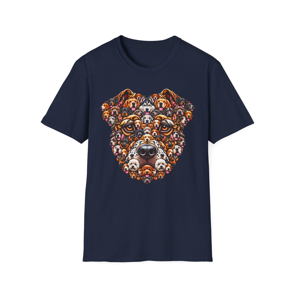 Dog Mosaic T-Shirt — Colorful Puppy Face Art Tee