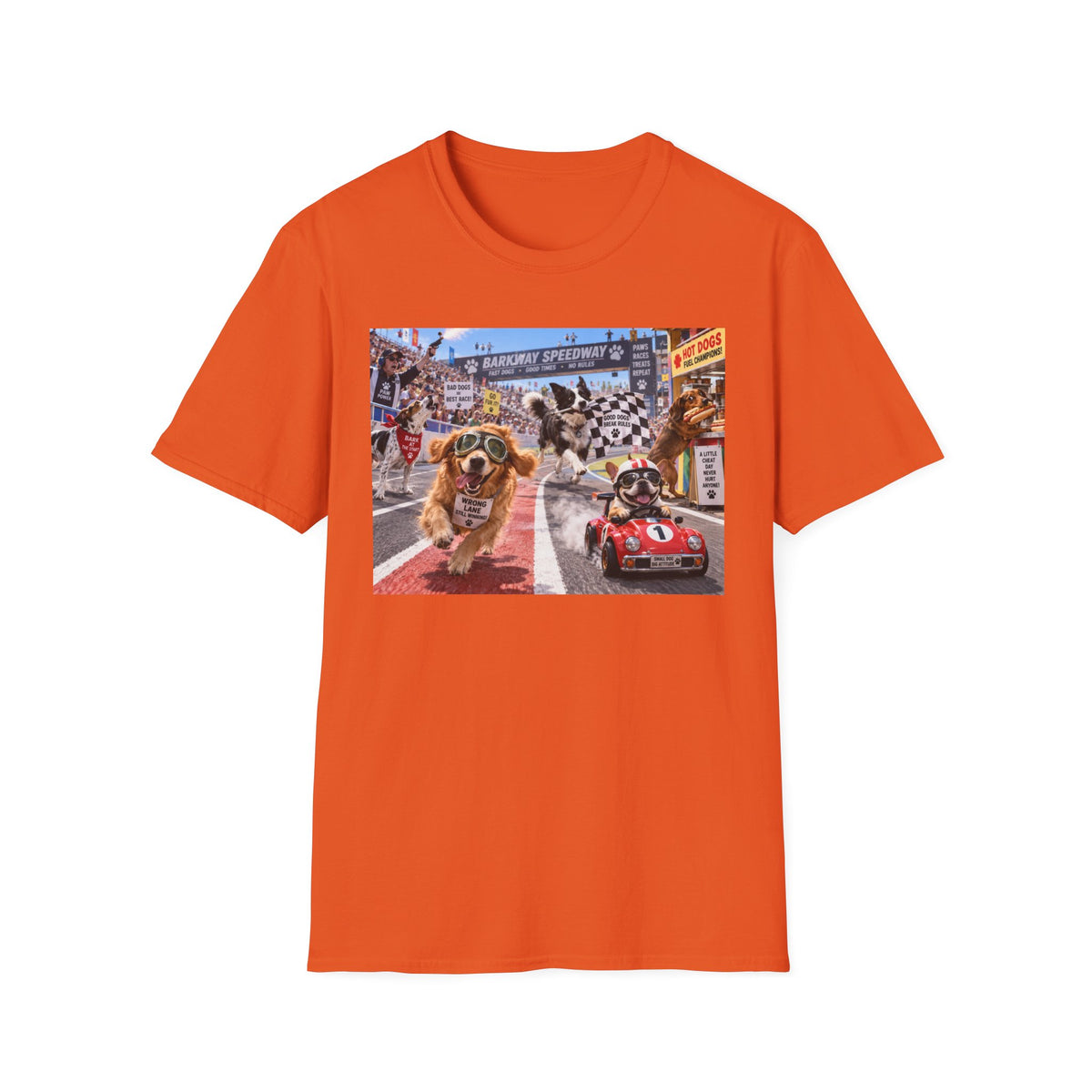 Dog Racing Graphic T-Shirt — Vintage Pit Stop Cartoon Tee
