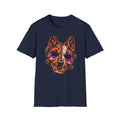 Horror Shepherd Mask T-Shirt — Neon Zombie Shepherd Graphic Tee