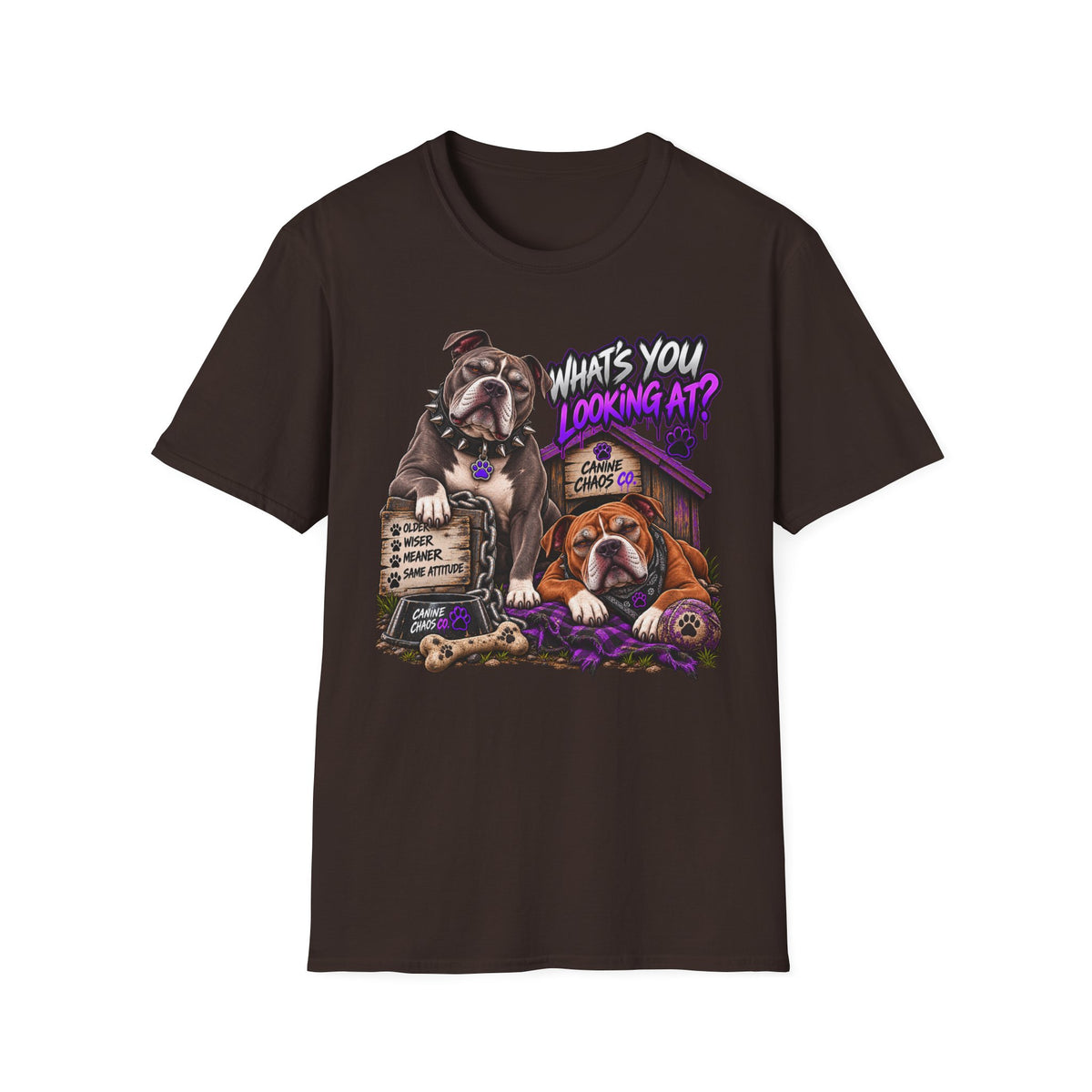 Bulldog "What's You Looking At?" Graphic T-Shirt