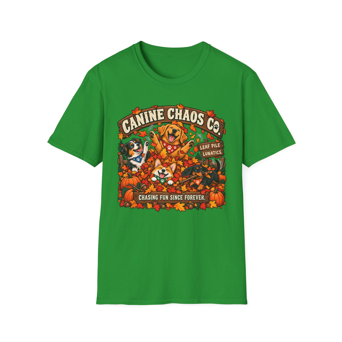 Canine Chaos Co. T-Shirt – Fall Pumpkin Dog Rescue Graphic Tee