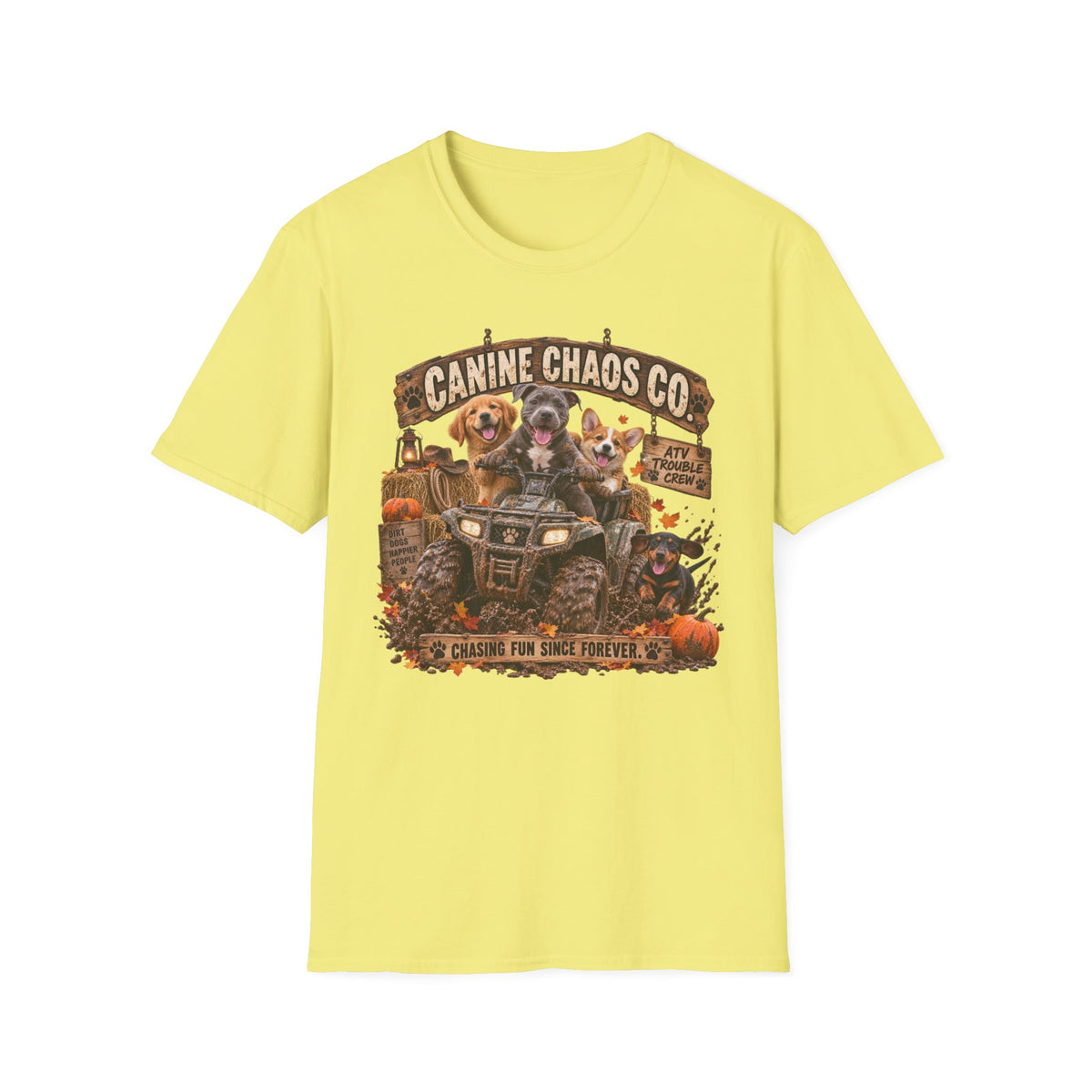 Canine Chaos Co. ATV Dogs T-Shirt – Funny Halloween Dog Lover Tee