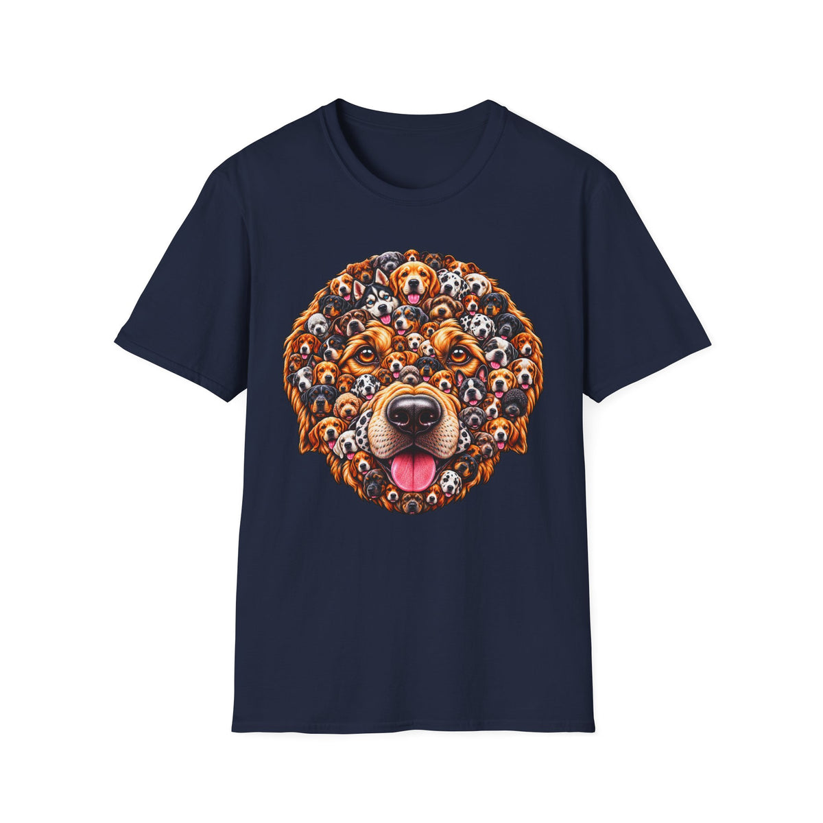 Golden Doodle Face T-Shirt — Cute Dog Mosaic Tee for Dog Lovers