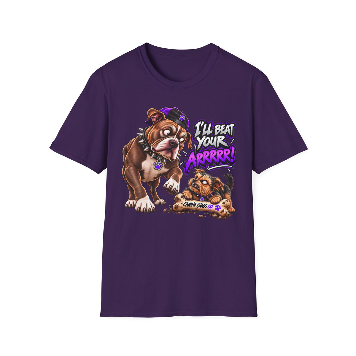 Bulldog Comics T‑Shirt – "I'll Beat Your Arrrr!" Funny Cartoon Dog Tee