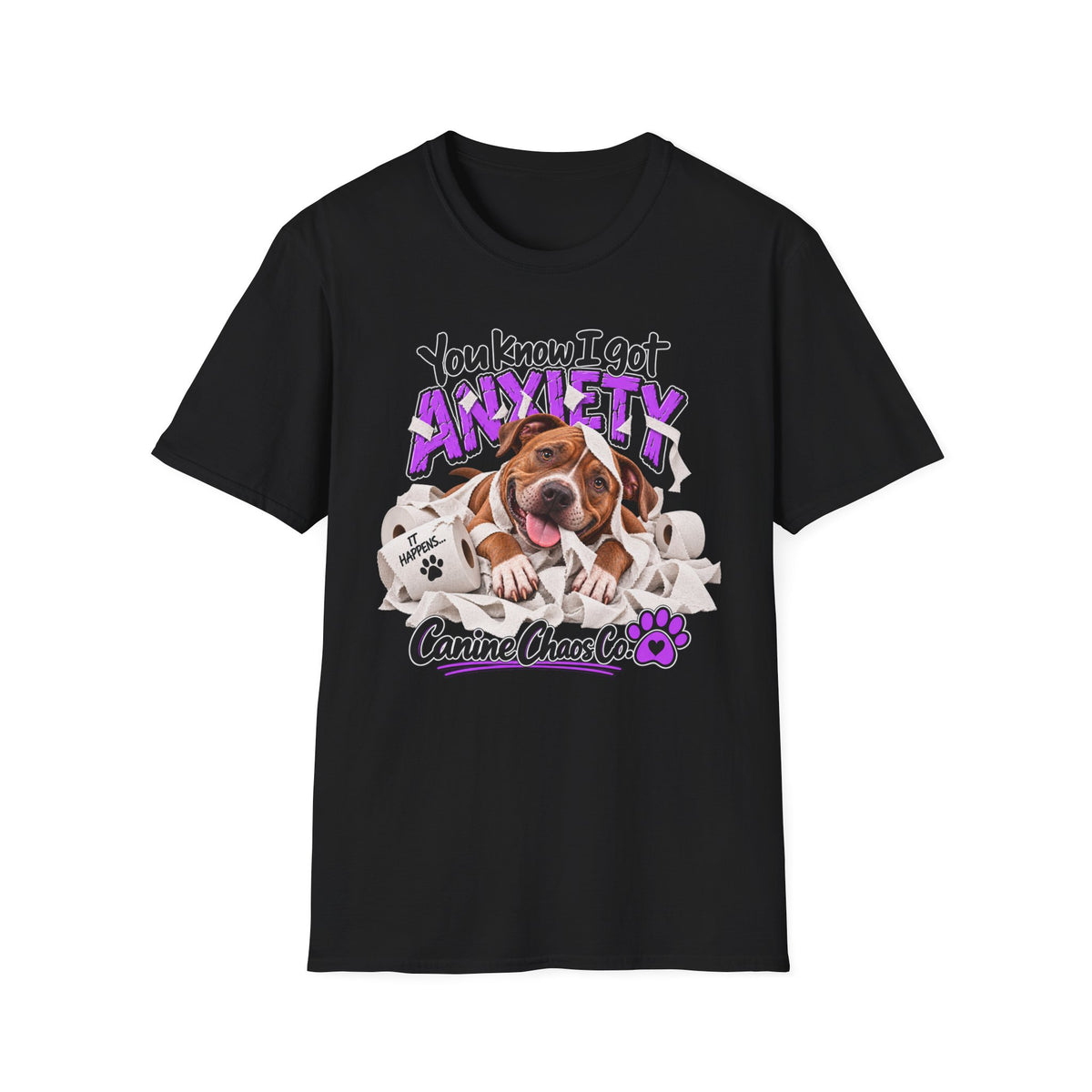 Anxiety Dog T-Shirt — "You Know I Got Anxiety" Cute Pitbull Paw Graphic Tee