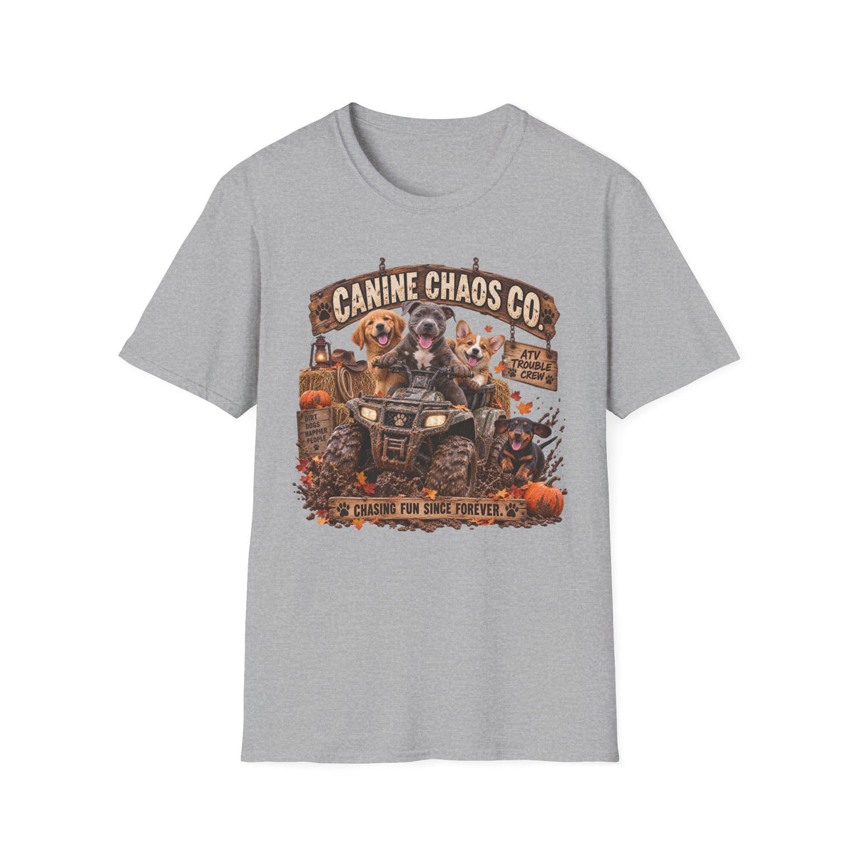 Canine Chaos Co. ATV Dogs T-Shirt – Funny Halloween Dog Lover Tee