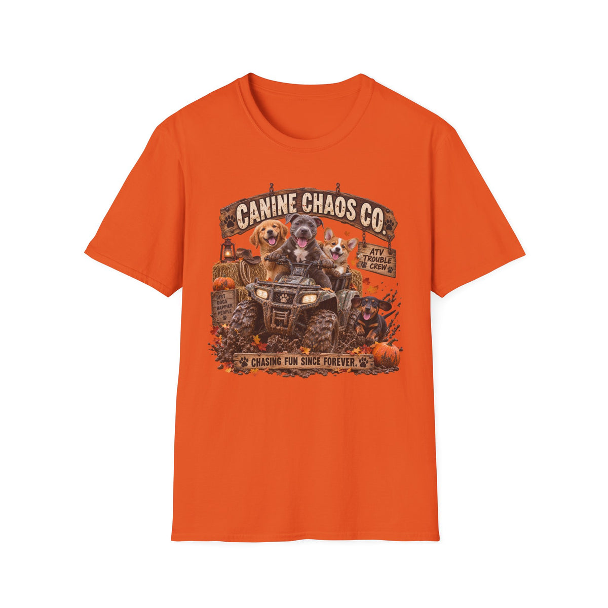 Canine Chaos Co. ATV Dogs T-Shirt – Funny Halloween Dog Lover Tee