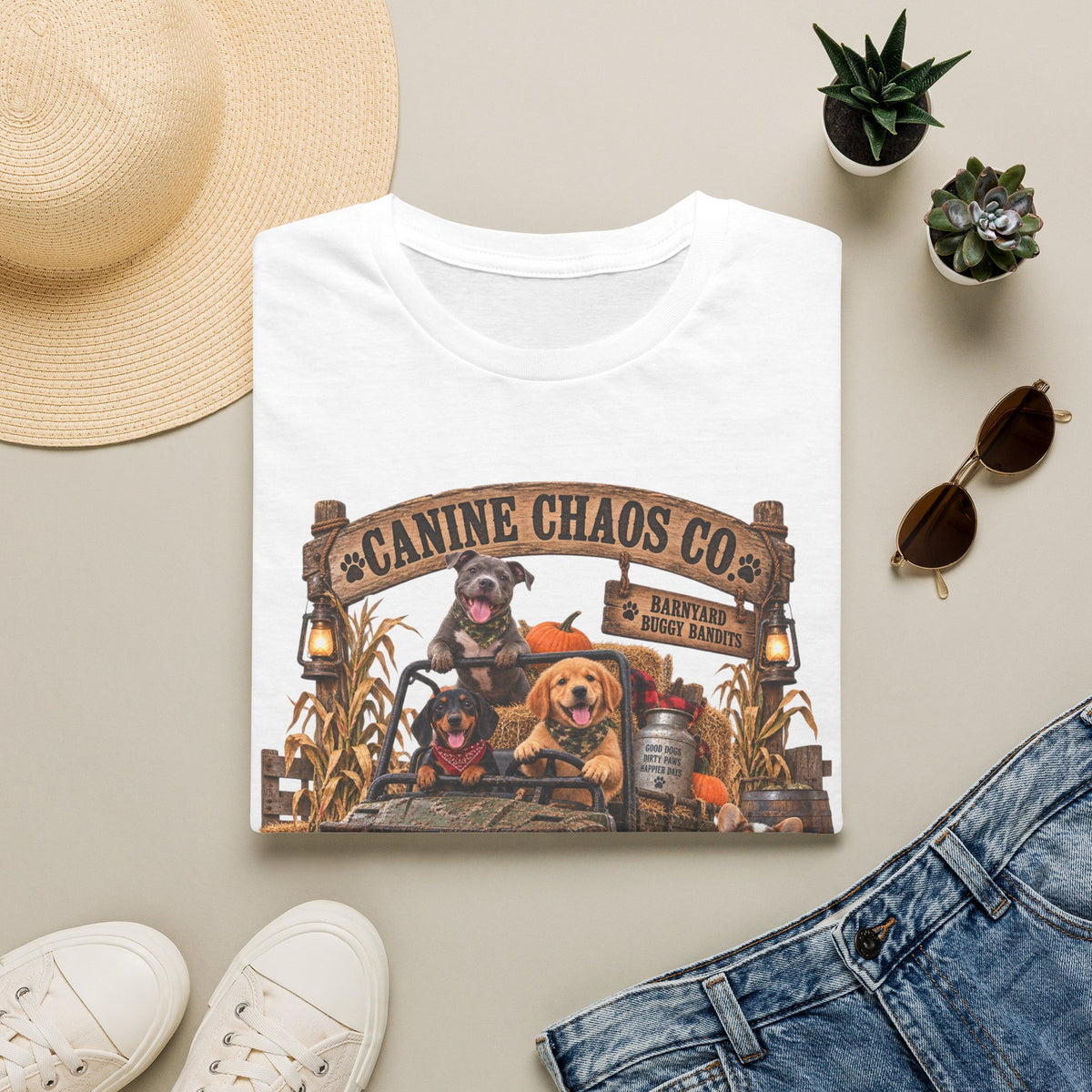 Canine Chaos Co. T-Shirt — "Chasing Fun Since Forever" Dog Lover Tee