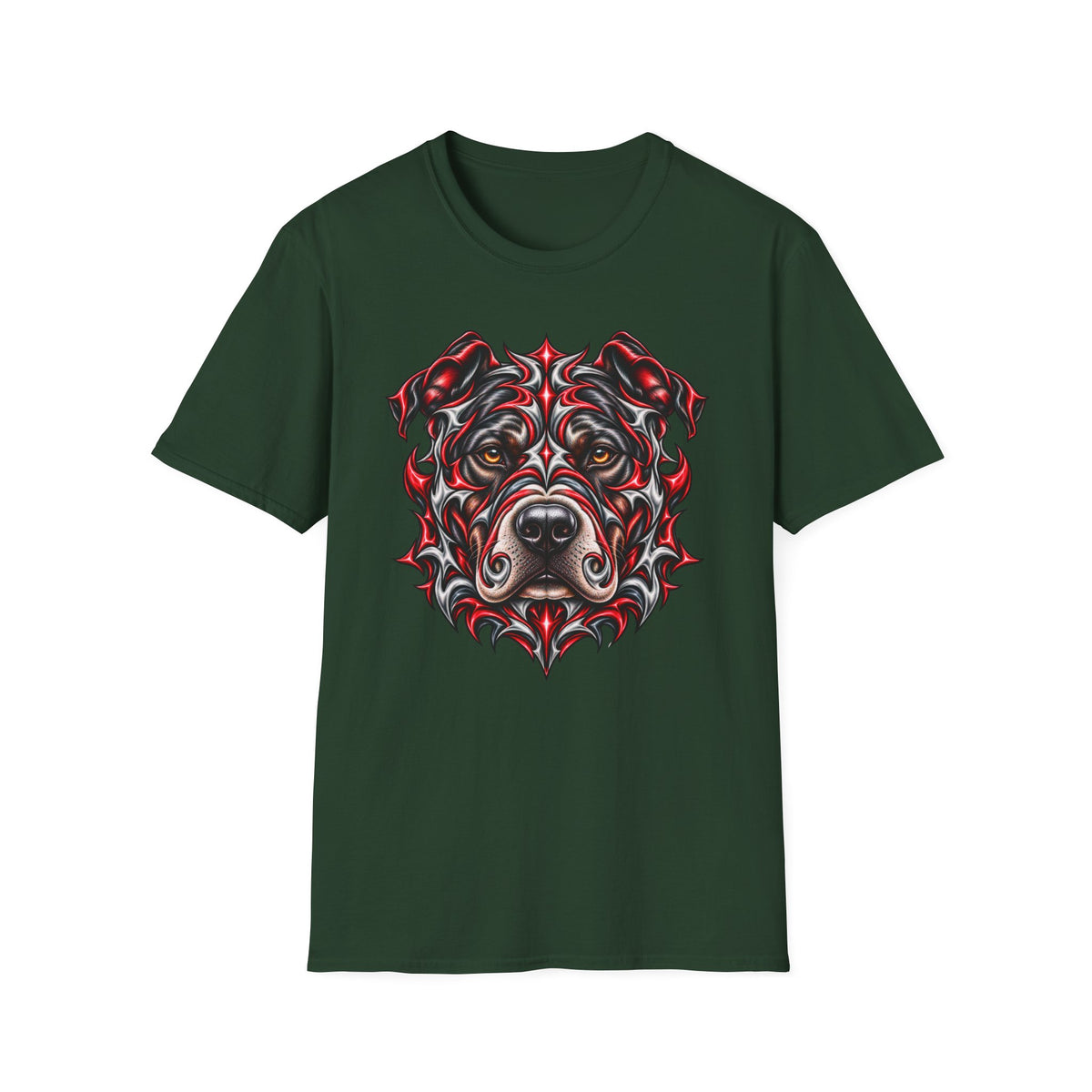 Tribal Red & Black Dog Face T-Shirt
