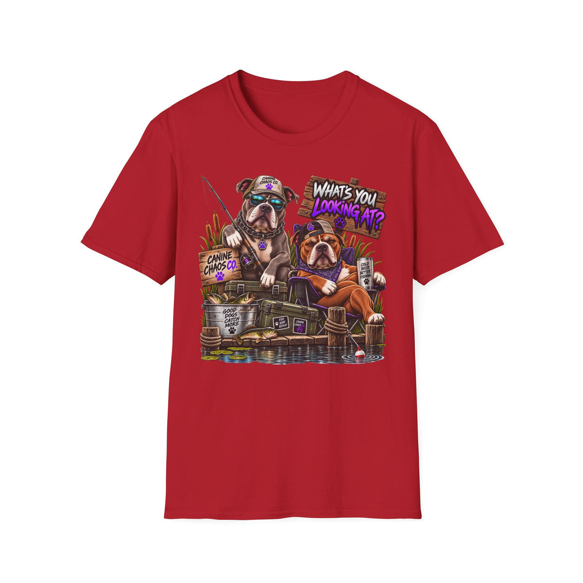 Funny Fishing Bulldogs T-Shirt – “What’s You Looking At?” Graphic Tee