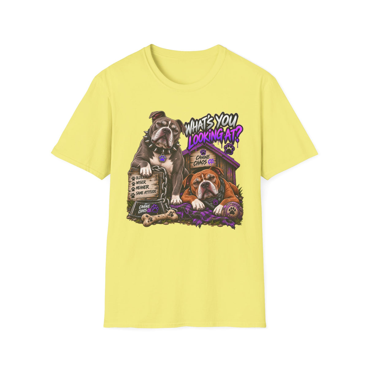 Bulldog "What's You Looking At?" Graphic T-Shirt