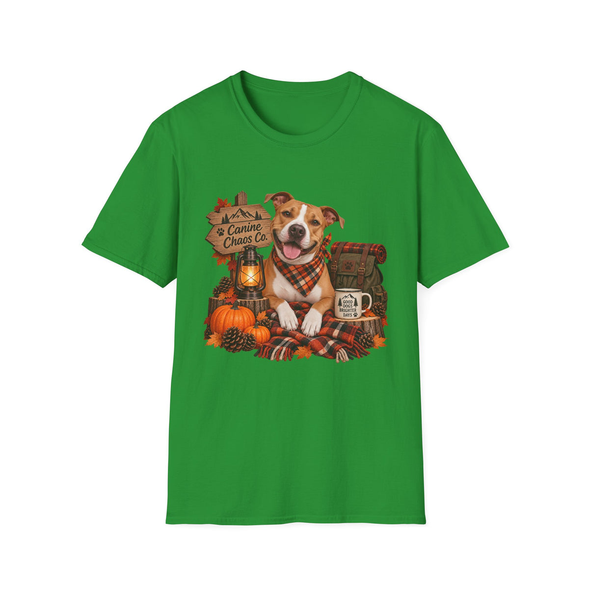 Fall Dog T-Shirt – "A Canine Cannot Care" Cozy Autumn Puppy Tee