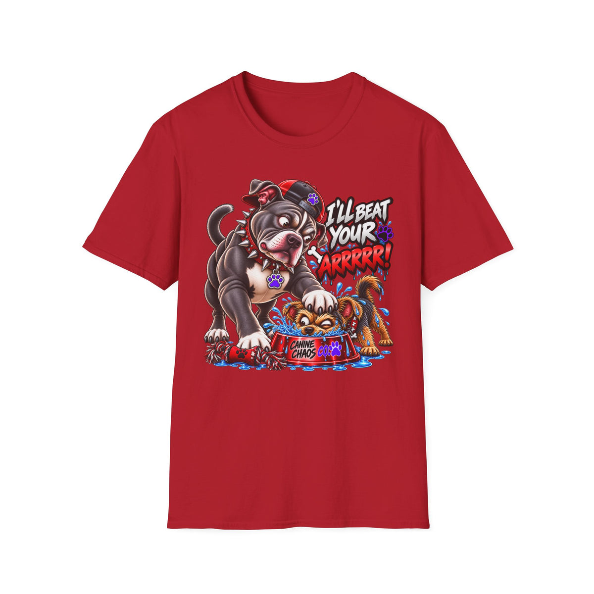 I'll Beat Your ARRRR! Pitbull & Pup Graphic T-Shirt