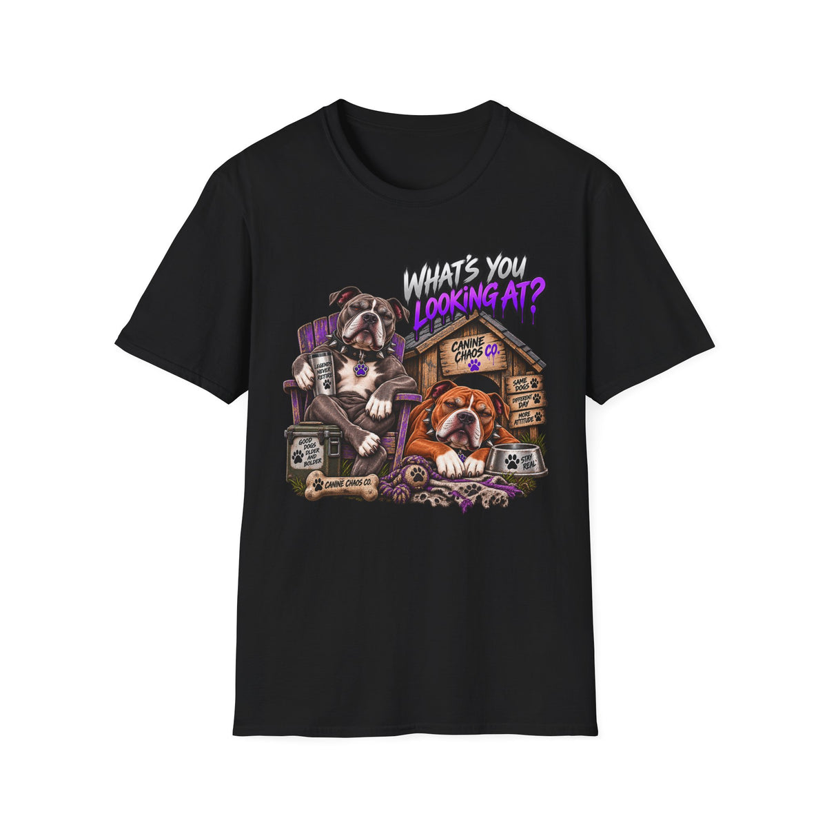 Bulldog 'What's You Looking At?' Graphic T-Shirt