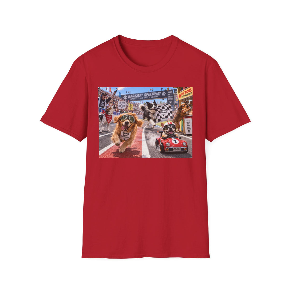 Dog Racing Graphic T-Shirt — Vintage Pit Stop Cartoon Tee
