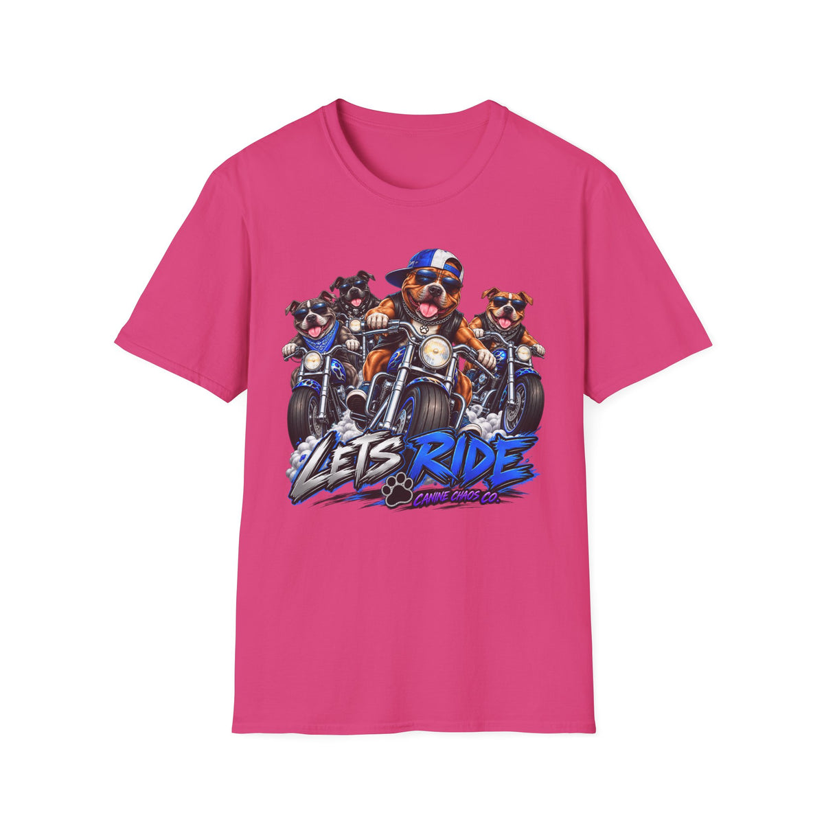 Let's Ride Motorcycle Dogs T-Shirt — Funny Biker Pup Graphic Tee