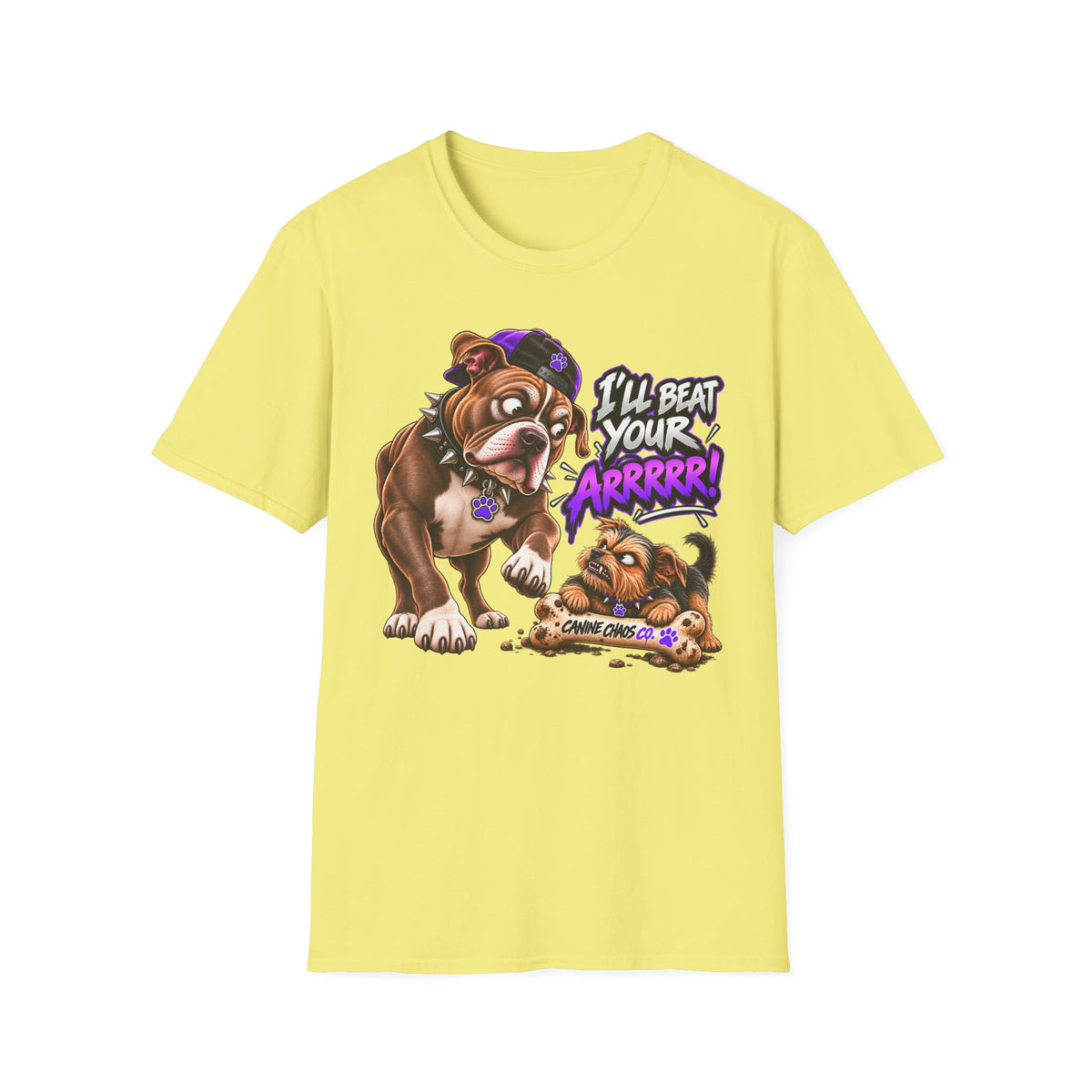 Bulldog Comics T‑Shirt – "I'll Beat Your Arrrr!" Funny Cartoon Dog Tee