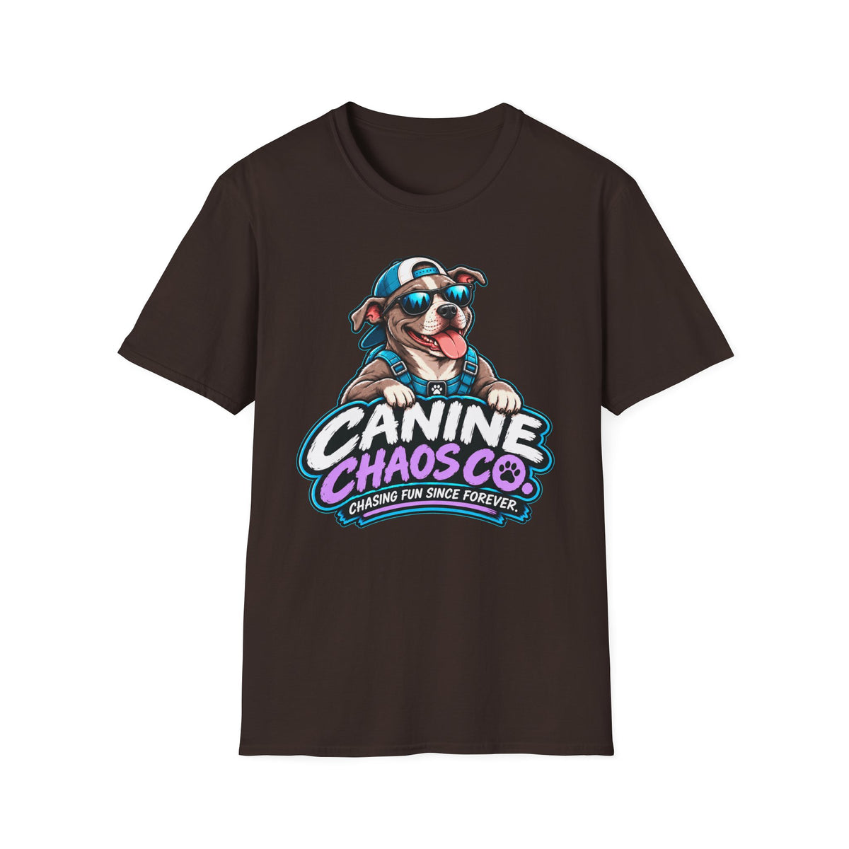 Canine Chaos Co. Dog Logo T-Shirt — "Chasing Fun Since Forever"