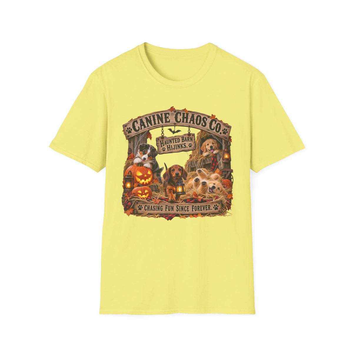 Canine Chaos Co. Halloween Dog T-Shirt – Pumpkin Pups Graphic Tee