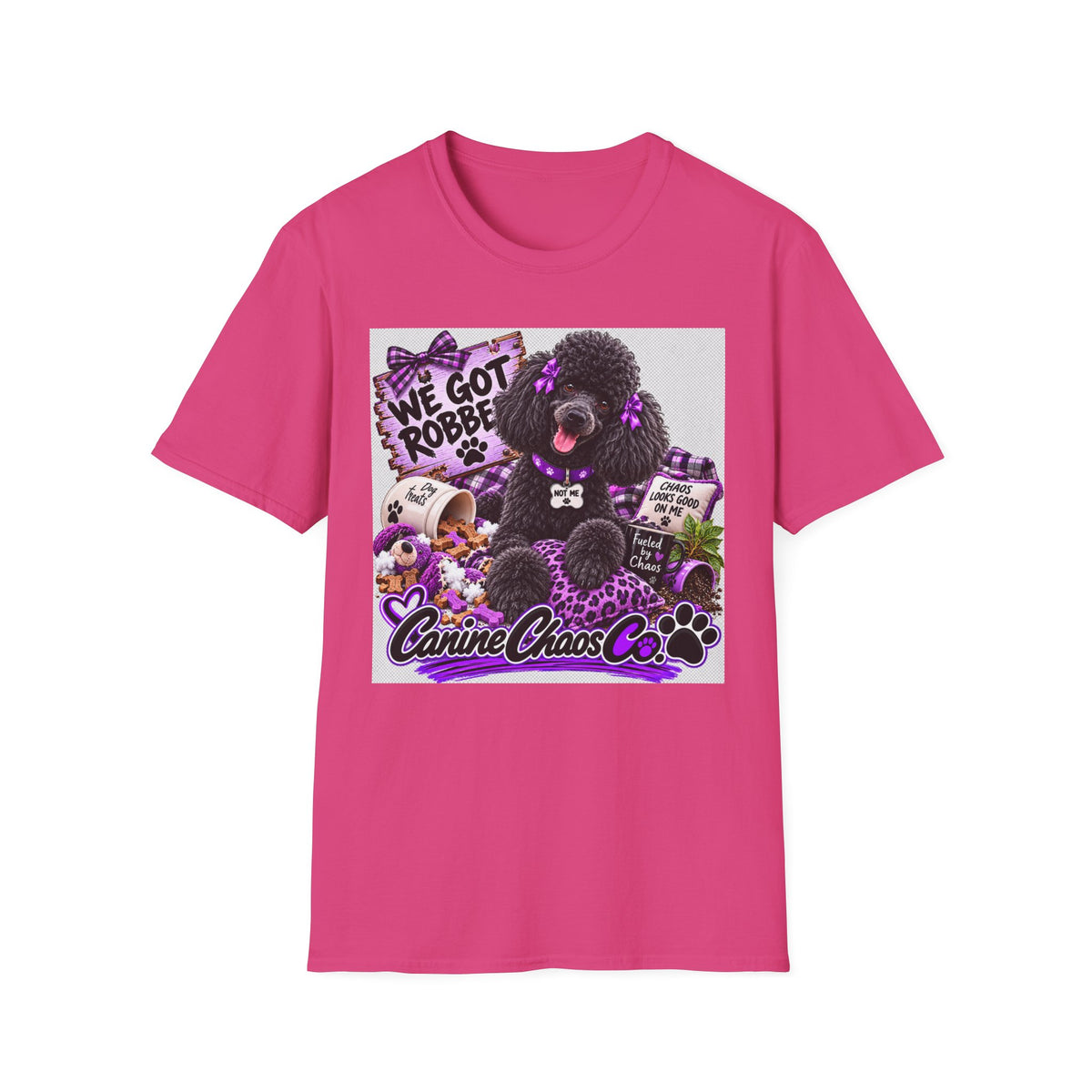 Poodle Paw Print Tee — “We Got Robbed” Canine Chaos Co. Graphic Shirt