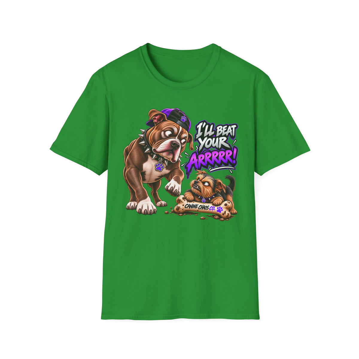 Bulldog Comics T‑Shirt – "I'll Beat Your Arrrr!" Funny Cartoon Dog Tee