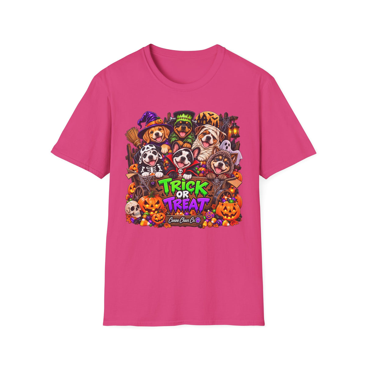 Halloween Dogs Trick or Treat T-Shirt — Cute Puppy Costume Graphic Tee