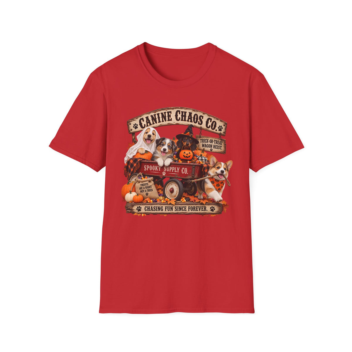 Canine Chaos Co. Halloween Dog T-Shirt — Pumpkins & Pups Fall Graphic Tee
