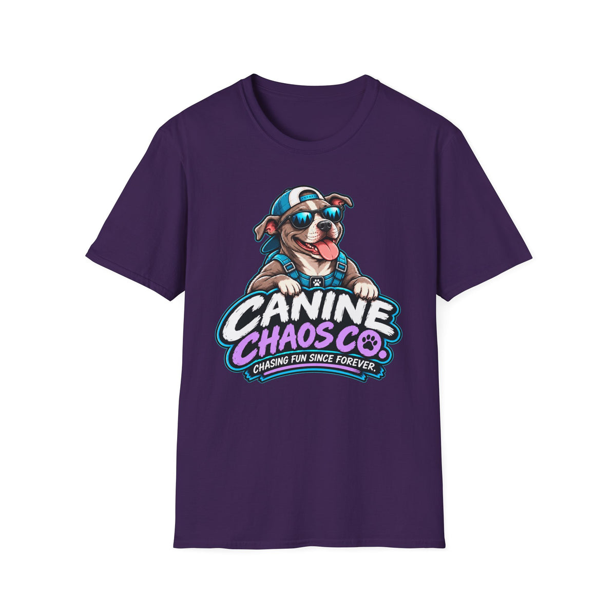 Canine Chaos Co. Dog Logo T-Shirt — "Chasing Fun Since Forever"
