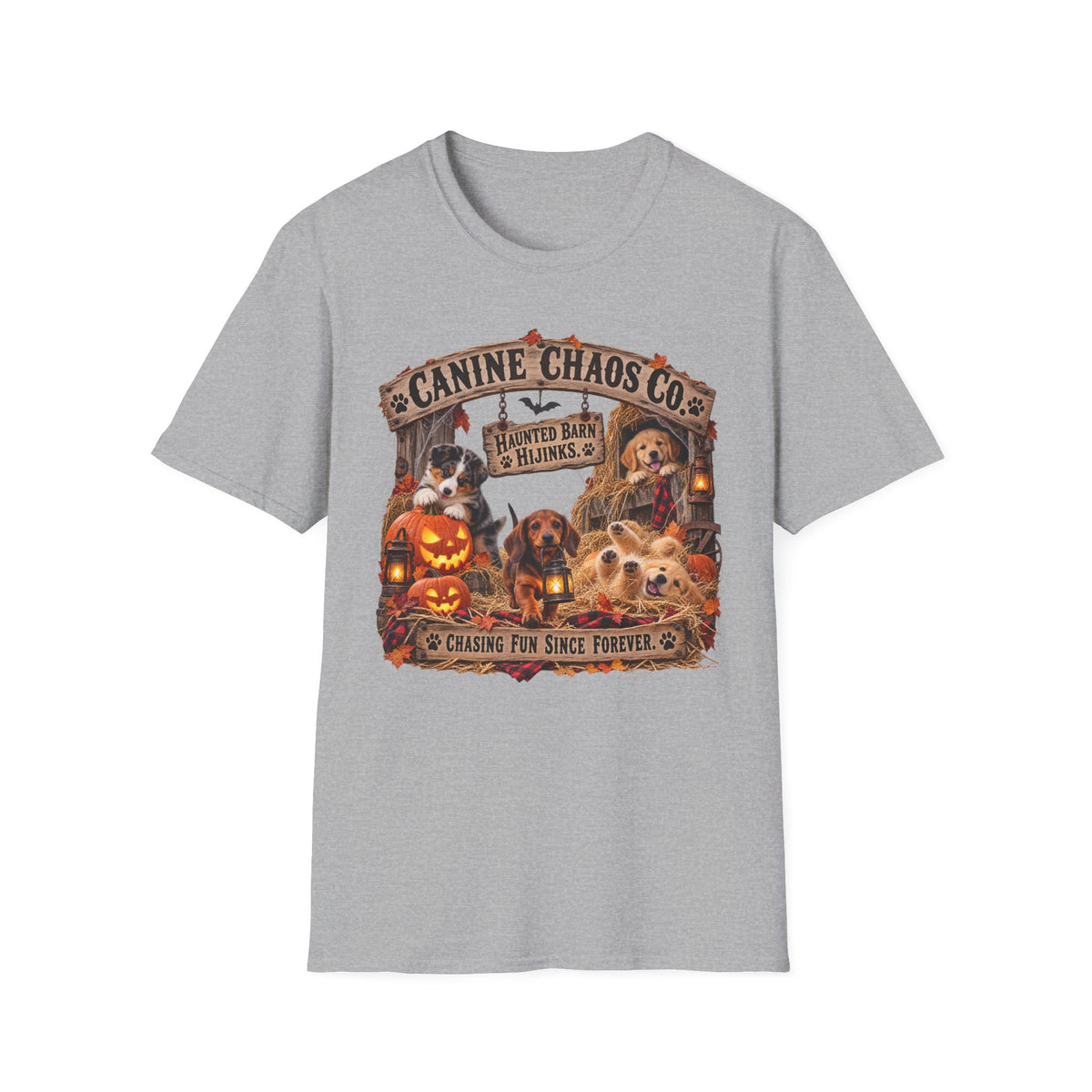 Canine Chaos Co. Halloween Dog T-Shirt – Pumpkin Pups Graphic Tee