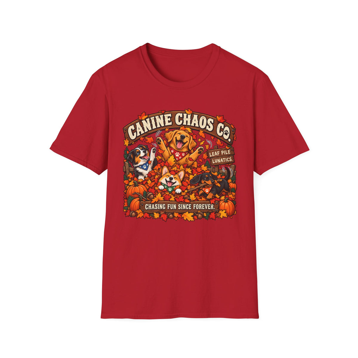 Canine Chaos Co. T-Shirt – Fall Pumpkin Dog Rescue Graphic Tee