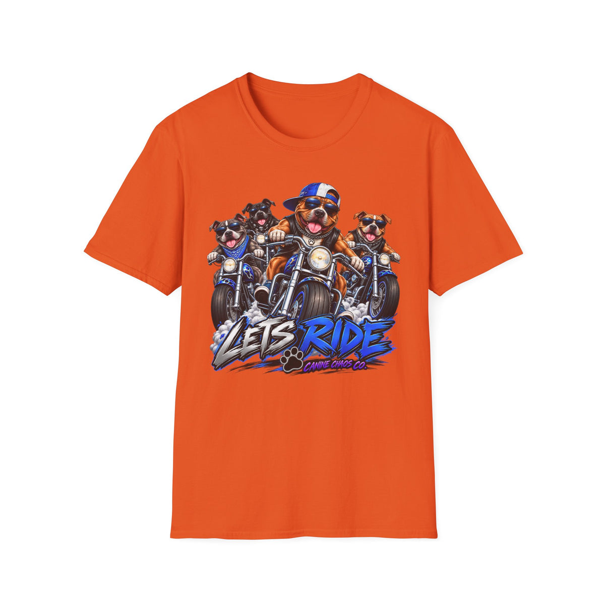 Let's Ride Motorcycle Dogs T-Shirt — Funny Biker Pup Graphic Tee