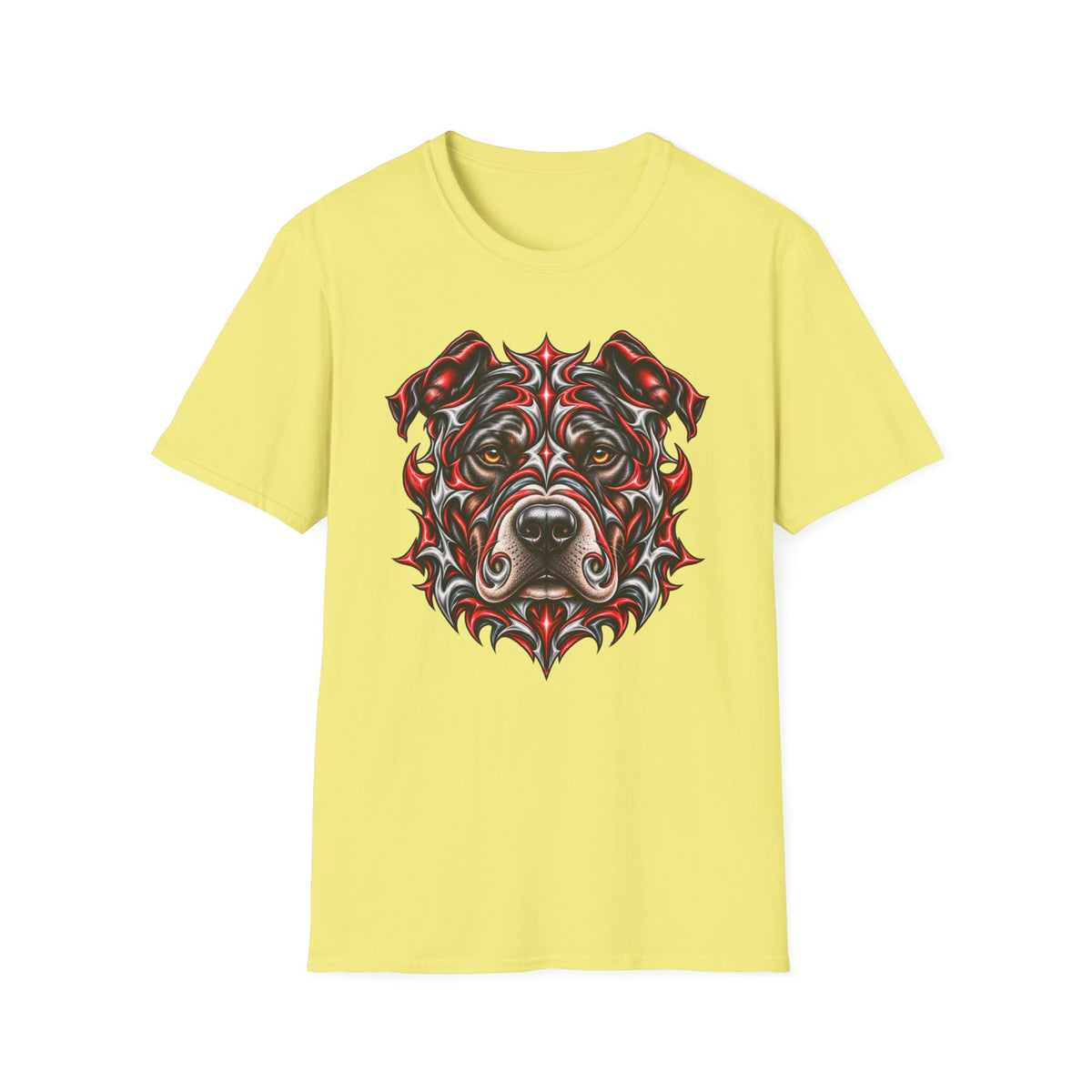 Tribal Red & Black Dog Face T-Shirt