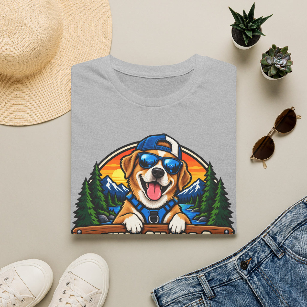 Dog Adventure T-Shirt — "Canine Chaos Co." Cute Hiking Pup Graphic