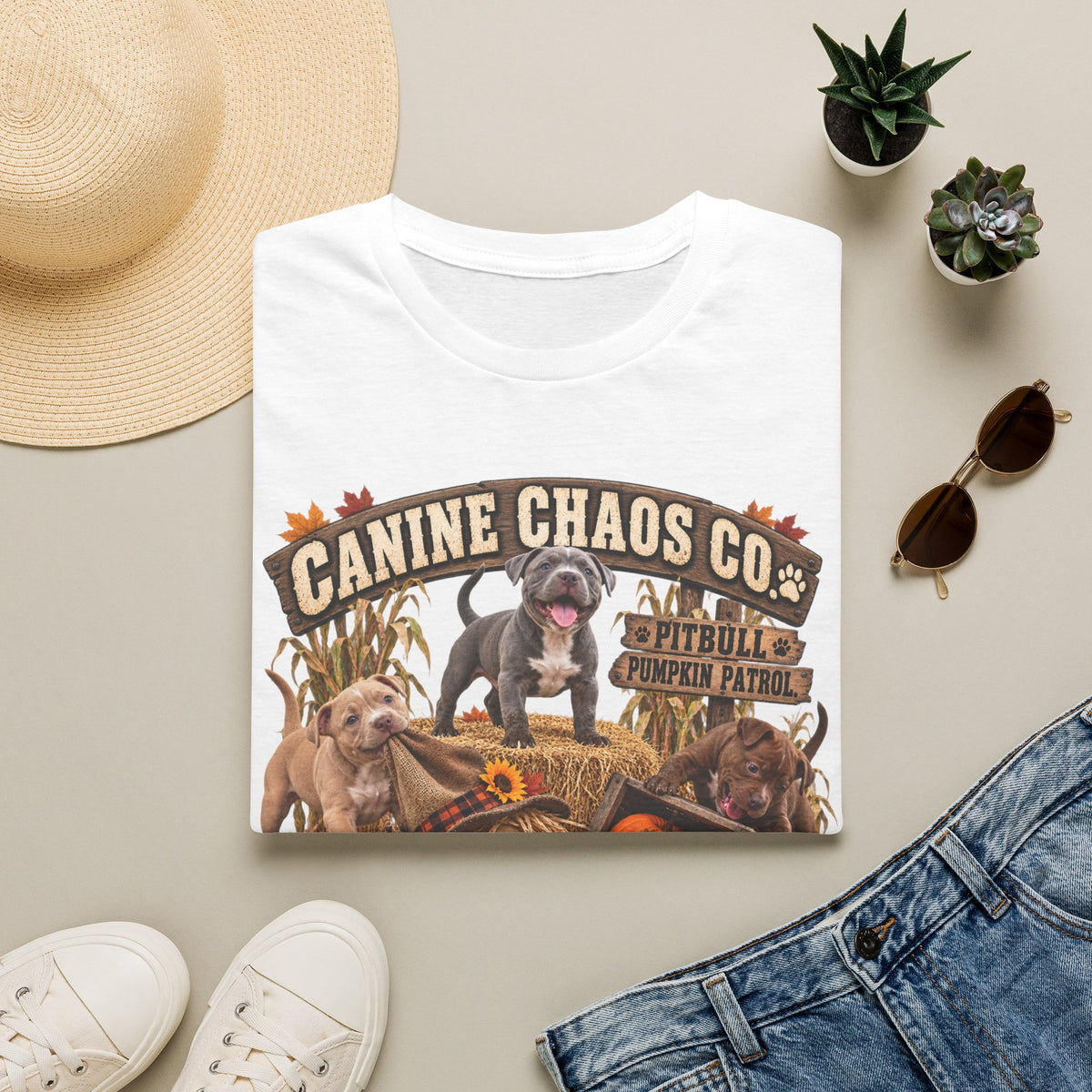 Canine Chaos Co. Halloween Dog T-Shirt — "Chasing Fun Since Forever" Fall Graphic Tee
