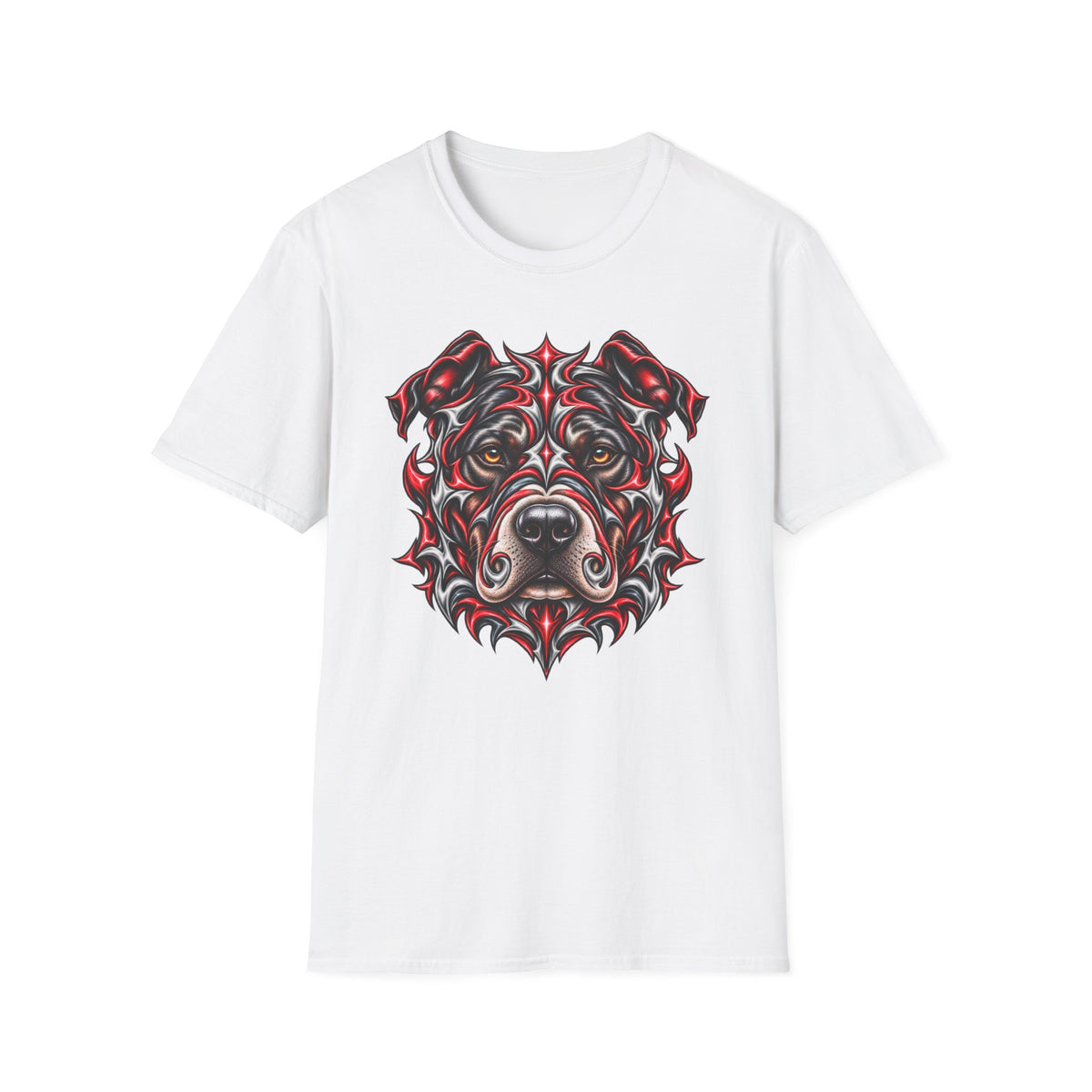 Tribal Red & Black Dog Face T-Shirt