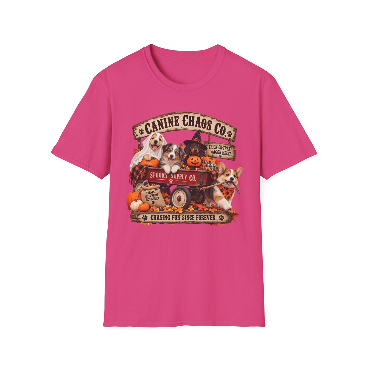 Canine Chaos Co. Halloween Dog T-Shirt — Pumpkins & Pups Fall Graphic Tee
