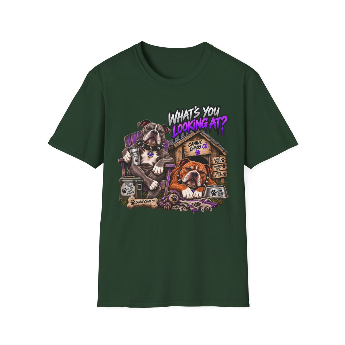 Bulldog 'What's You Looking At?' Graphic T-Shirt